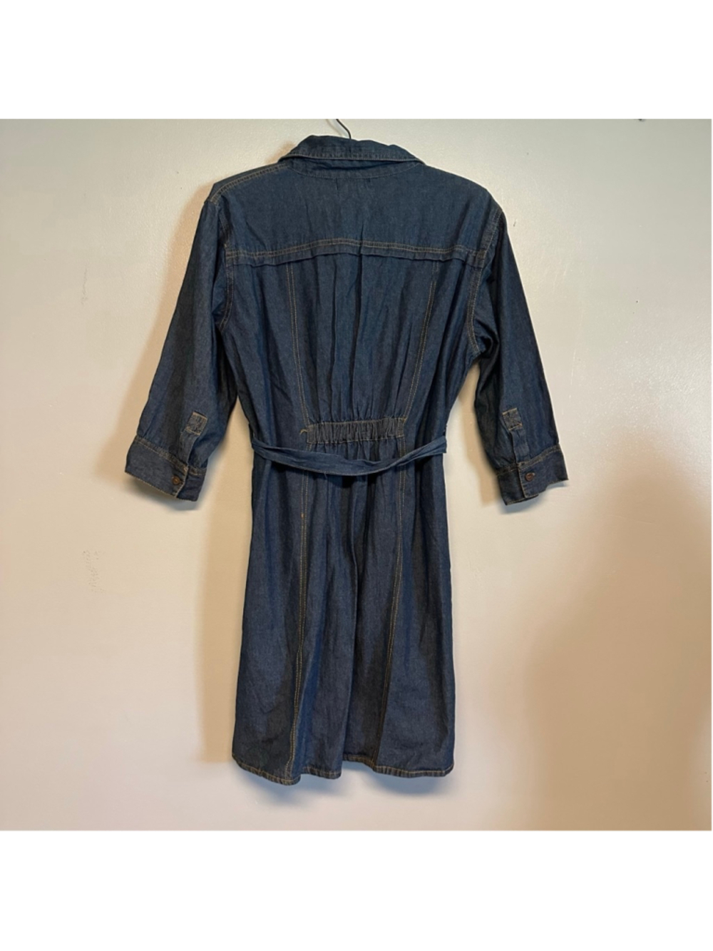NEW J. Gee Blue Denim Long Sleeve Petite Dress Women's Size XL Cottage core - Picture 7 of 8
